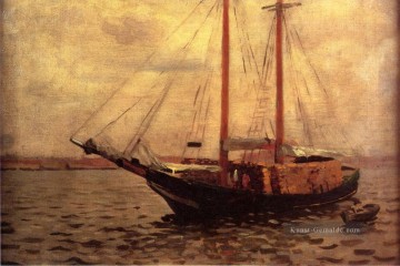  Hut Malerei - Das Holzboot naturalistisch Seestück Thomas Pollock Anshutz